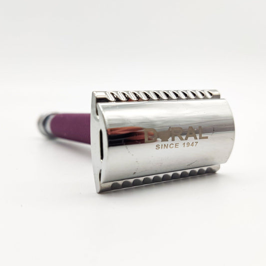 Dural Heavy Stroud Head Double Edge Safety Razor Duty Purple + Pouch Safety Razor Pasteur Pharmacy
