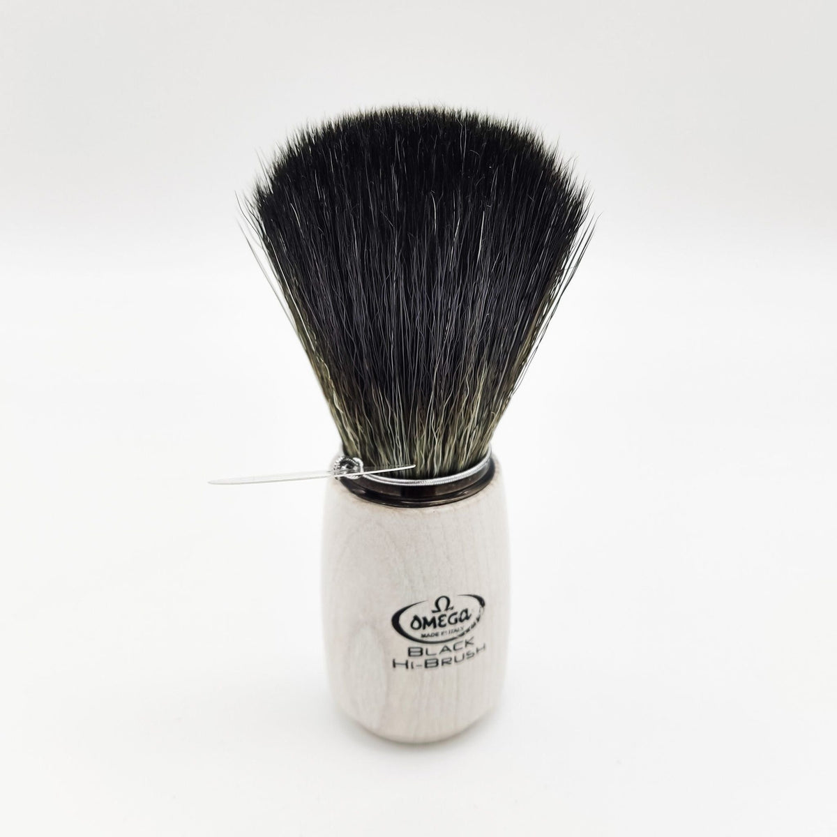 Blaireau de rasage Omega White 196711 en fibres synthétiques Hi-Brush