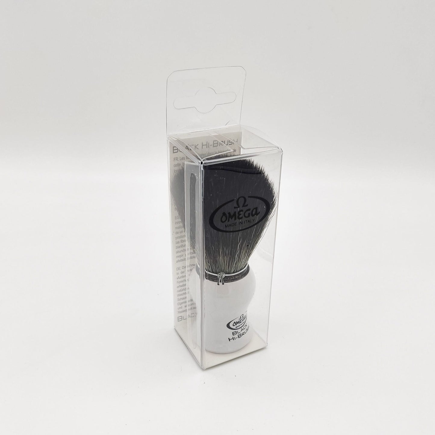 Omega shaving brush white handle 0196745 Hi-Brush synthetic fibre Shaving Brush Pasteur Pharmacy