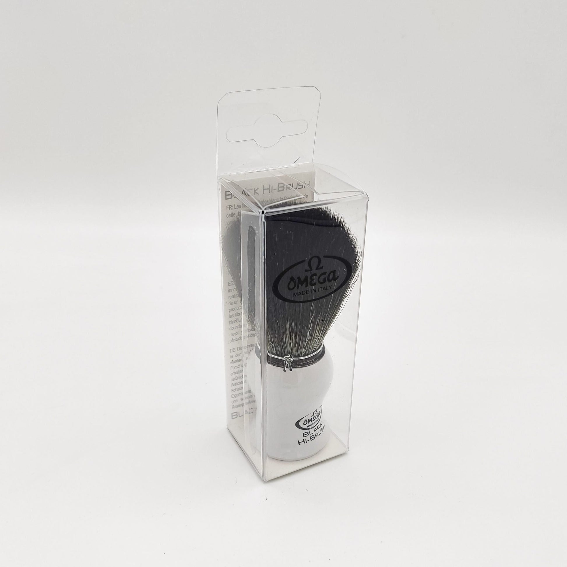 Omega shaving brush white handle 0196745 Hi-Brush synthetic fibre Shaving Brush Pasteur Pharmacy