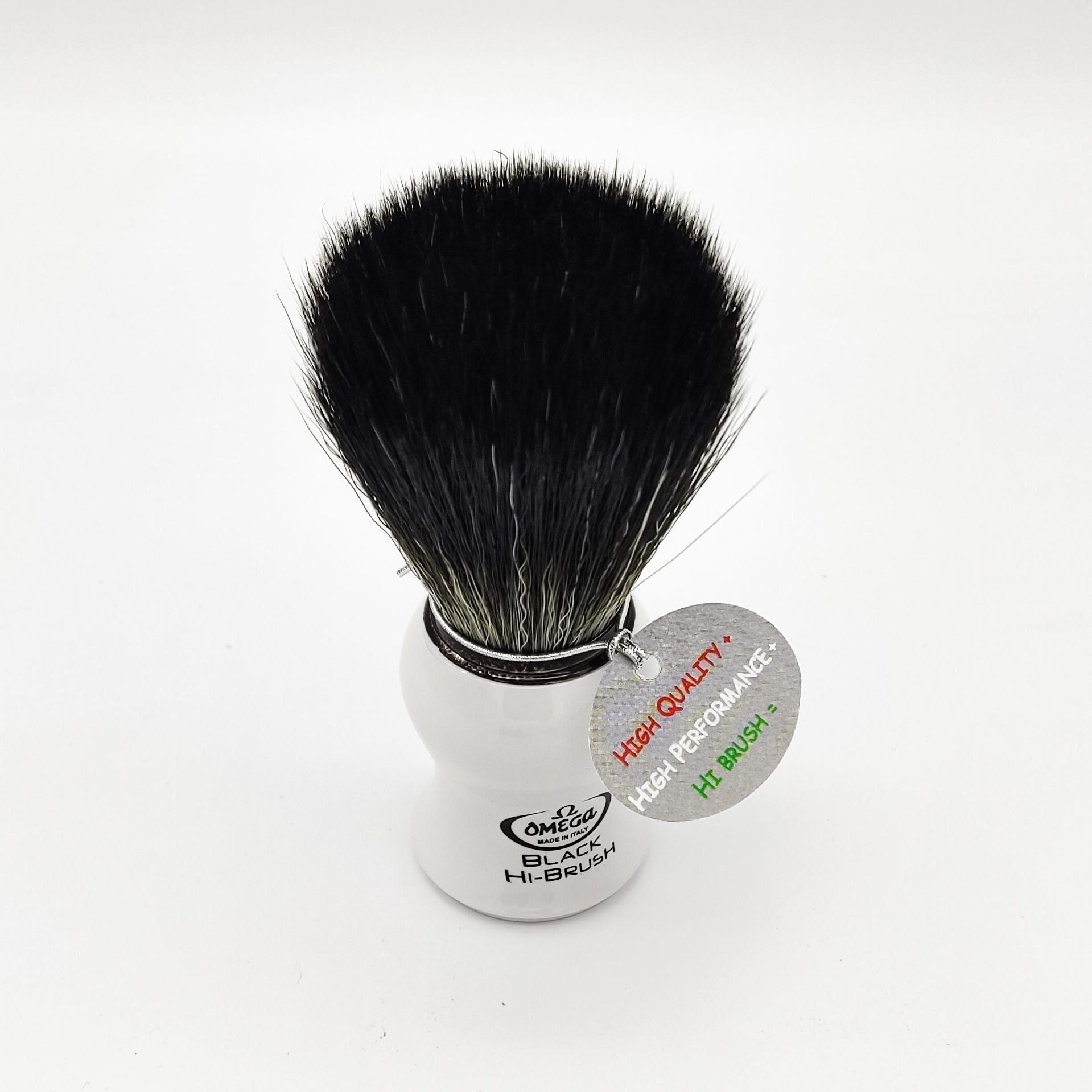 Omega shaving brush white handle 0196745 Hi-Brush synthetic fibre Shaving Brush Pasteur Pharmacy