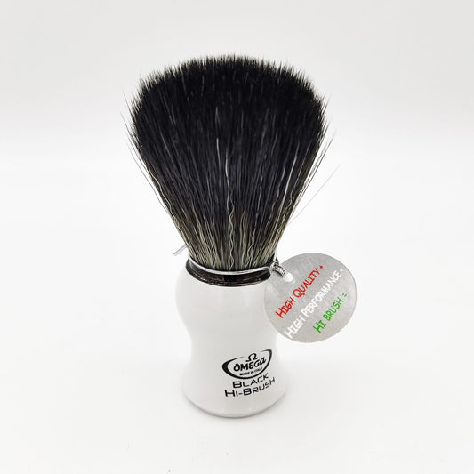 Omega shaving brush white handle 0196745 Hi-Brush synthetic fibre Shaving Brush Pasteur Pharmacy