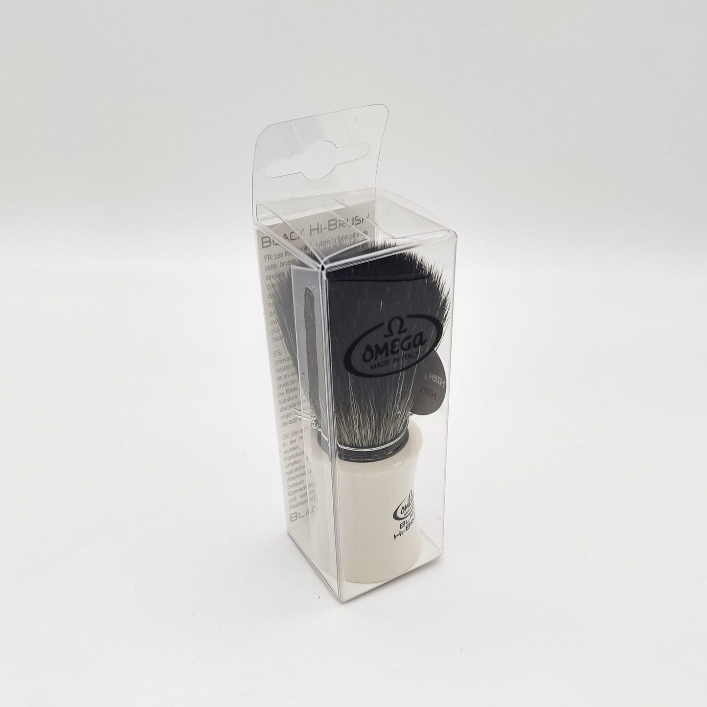 Omega Shaving Brush White 196819 Hi-Brush Synthetic Fibre Shaving Brush Pasteur Pharmacy