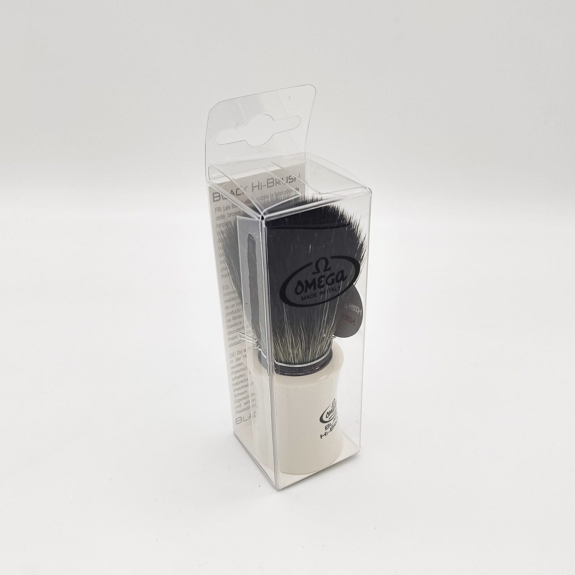 Omega Shaving Brush White 196819 Hi-Brush Synthetic Fibre Shaving Brush Pasteur Pharmacy