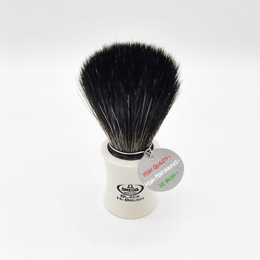 Omega Shaving Brush White 196819 Hi-Brush Synthetic Fibre Shaving Brush Pasteur Pharmacy