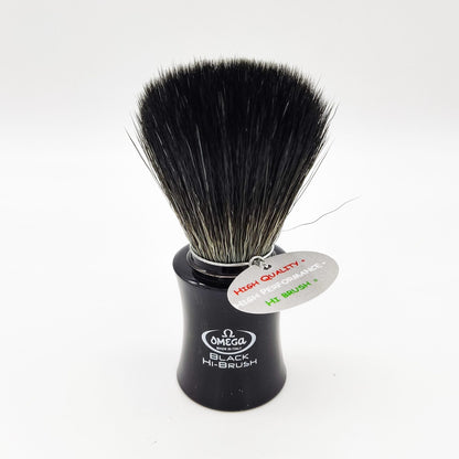 Blaireau à raser Omega 196818 Hi-Brush en fibre synthétique noir