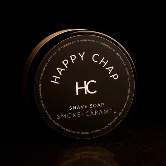 Happy Chap Smoke + Caramel Shaving Collection Shaving Set Pasteur Pharmacy Shaving Soap 4oz