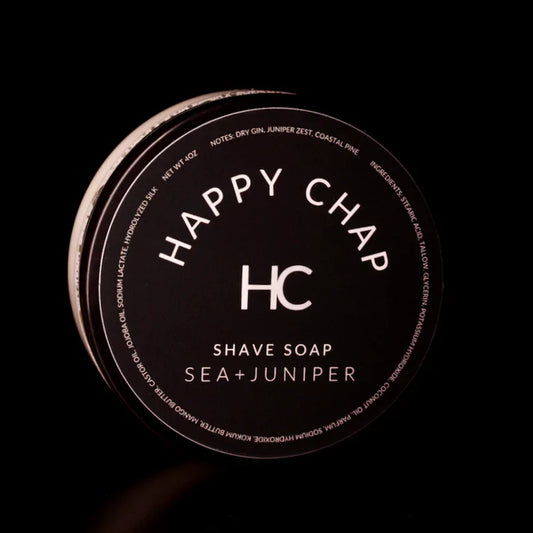 Happy Chap Sea + Juniper Shaving Collection Shaving Set Pasteur Pharmacy Shaving Soap 4oz