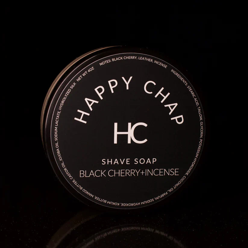 Happy Chap Black Cherry + Incense Shaving Collection Shaving Kit Pasteur Pharmacy Shave Soap 4 oz