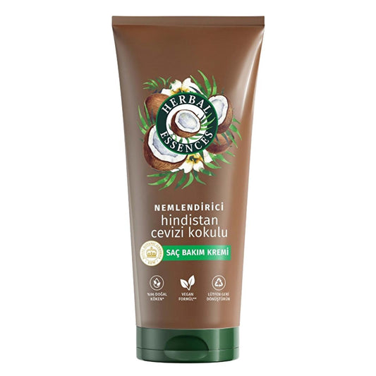Crème capillaire hydratante parfum noix de coco Herbal Essences - Végétalienne, nourrissante et hydratante pour cheveux secs