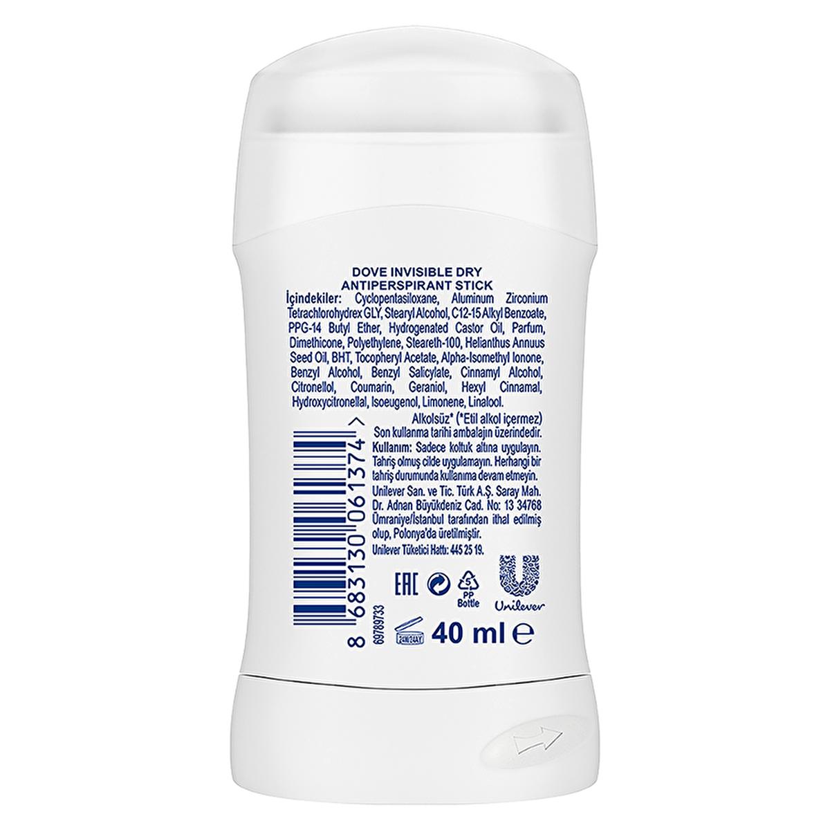 Dove Invisible Dry Antiperspirant Deodorant Stick for Women - 48 Hour Protection, Stain-Free, Moisturizing - antiperspirant deodorant stick for women