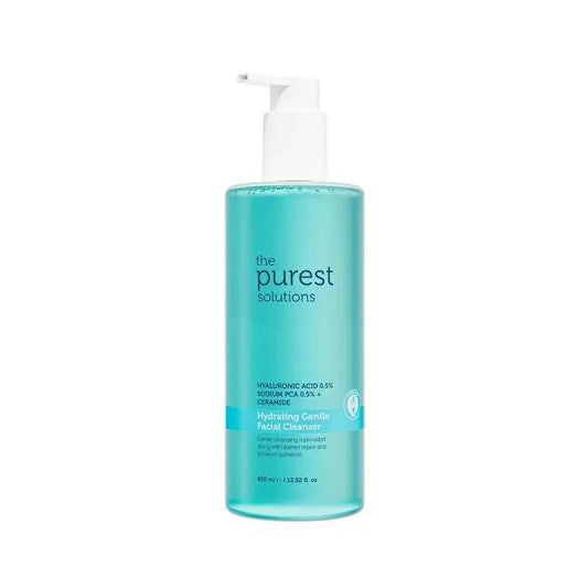 The Purest Solutions Gel Limpiador Facial Hidratante con Ácido Hialurónico 400ml - Limpiador facial suave e hidratante para piel seca y sensible, tamaño familiar, cuidado de la piel sostenible