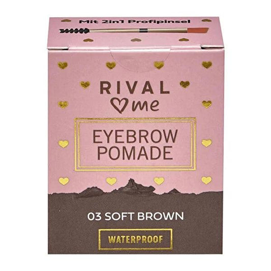 Rival Loves Me Waterproof Eyebrow Pomade with Professional Brush - Long Lasting Brow Pomade for Defined Brows