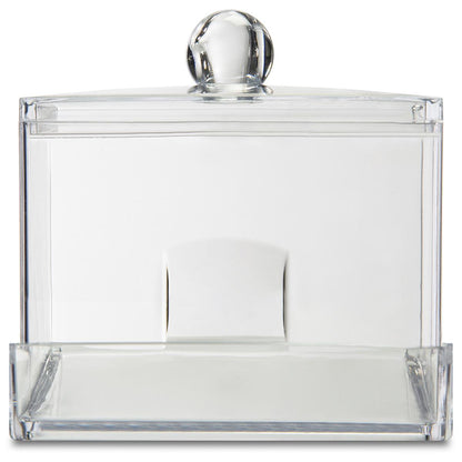 Eklips Clear Acrylic Cotton Swab Organizer - Hygienic Q-Tip Holder, Stylish Vanity & Bathroom Storage Solution