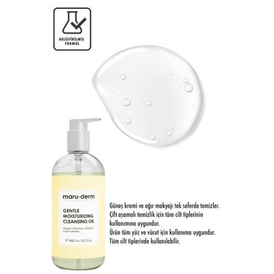 Nettoyant visage huileux Maruderm - Démaquillant doux et nettoyant en profondeur pour le visage et le corps (400 ml / 13,53 fl oz)