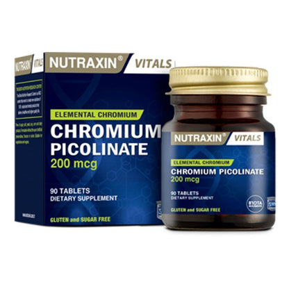 Nutraxin Picolinato de Cromo 200 mcg 90 Tabletas