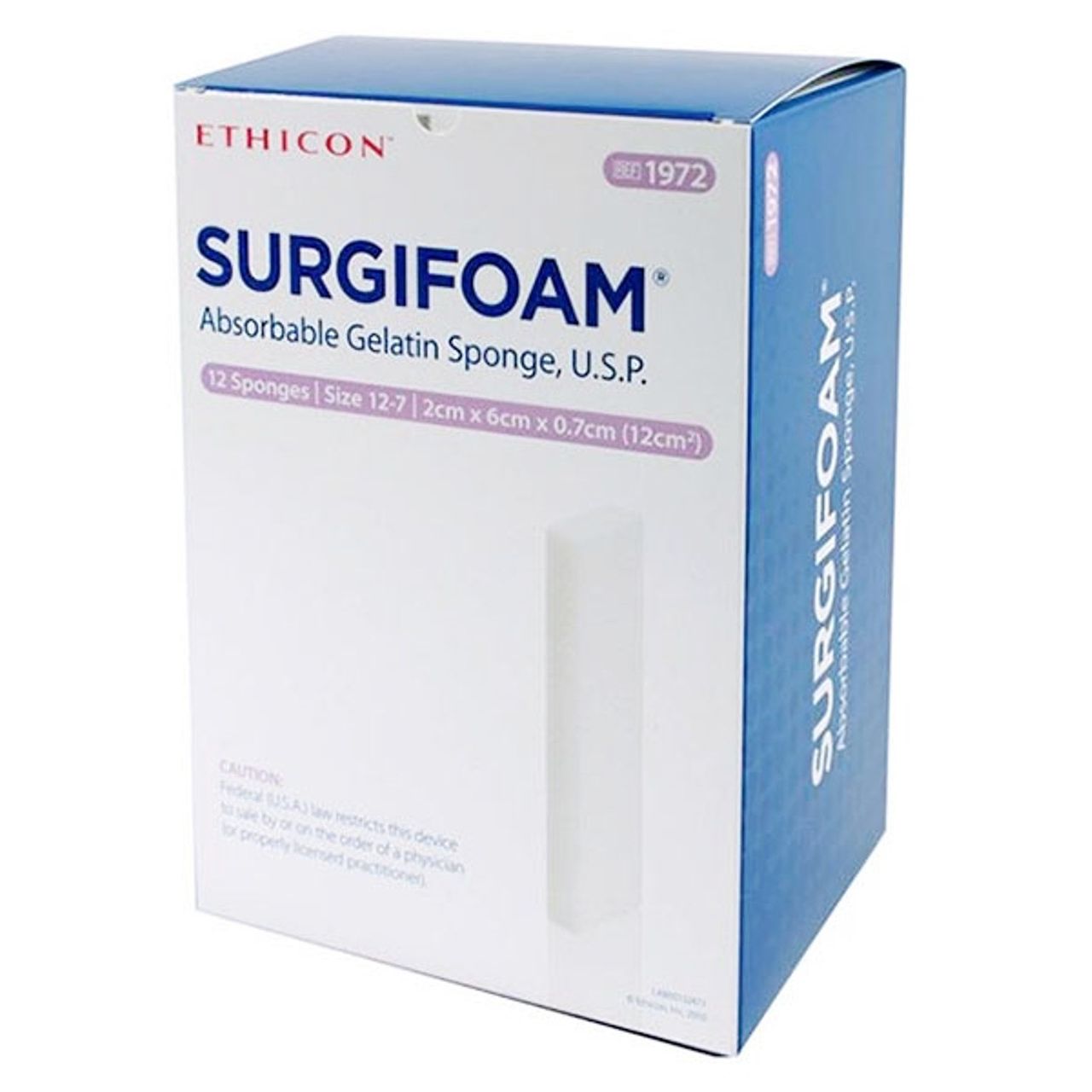 ETHICON SURGIFOAM Absorbable Gelatin Sponge, 2 x 6 x 0.7 cm (12 Count) Medical Supplies Pasteur Pharmacy