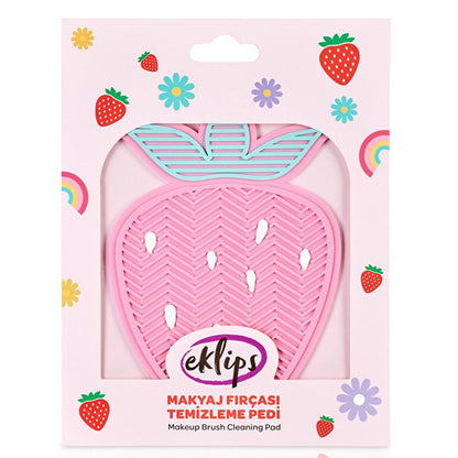 Almohadilla de limpieza para brochas de maquillaje Eklips Strawberry para una limpieza profunda