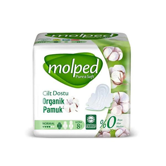 Serviettes hygiéniques Molped Ultra Pure & Soft - Protections périodiques confortables, sans produits chimiques et respirantes pour les femmes