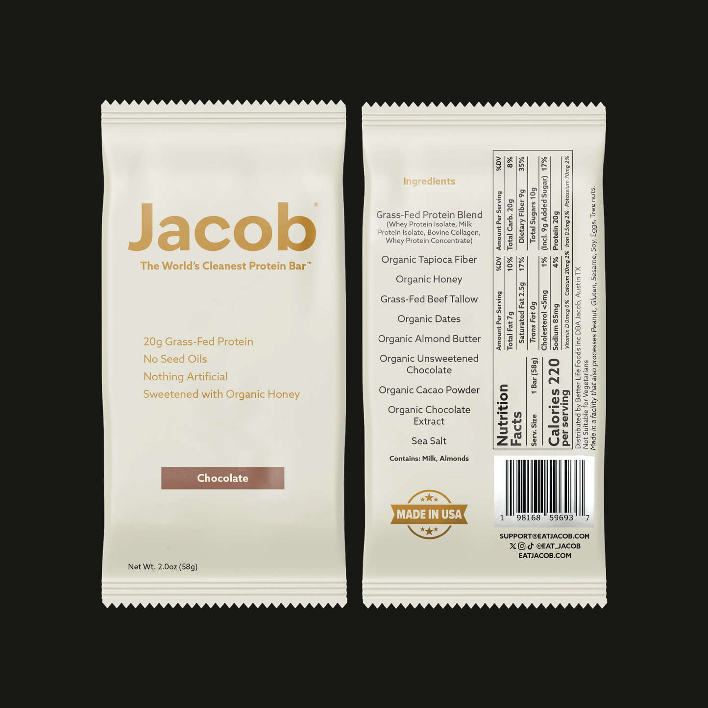 Jacob Protein Bar Protein Bar Jacob 9-pack Chocolate