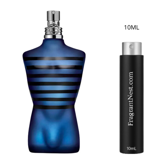 Jean Paul Gaultier Ultra Male Eau De Toilette Intense Travel Spray | Sample Fragrant Nest 10mL Glass Spray (150 Sprays)