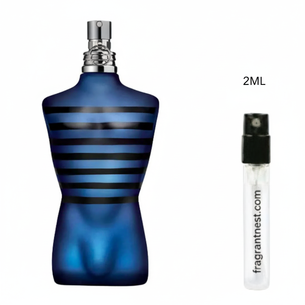 Jean Paul Gaultier Ultra Male Eau De Toilette Intense Travel Spray | Sample Fragrant Nest 2mL Sample (30 Sprays)