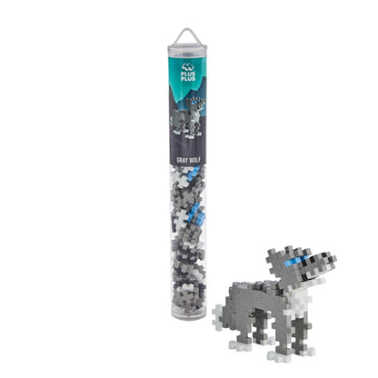 Plus Plus Wolf Construction Toy - 100 Piece Reusable Tube for Creative Play