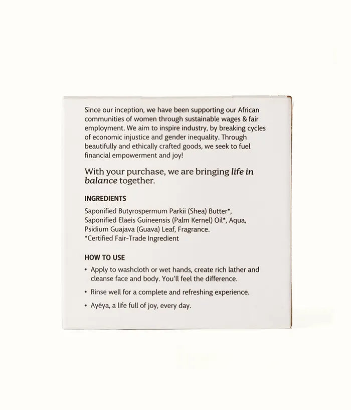 AYÉYA Traditional African Black Soap Bar<br>Joy Bar Soap AYÉYA Online Store