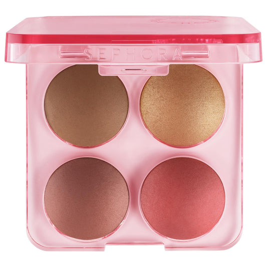 Sephora Collection: Paleta facial todo en uno - Colorete, bronceador e iluminador - Tez radiante, contornea e ilumina