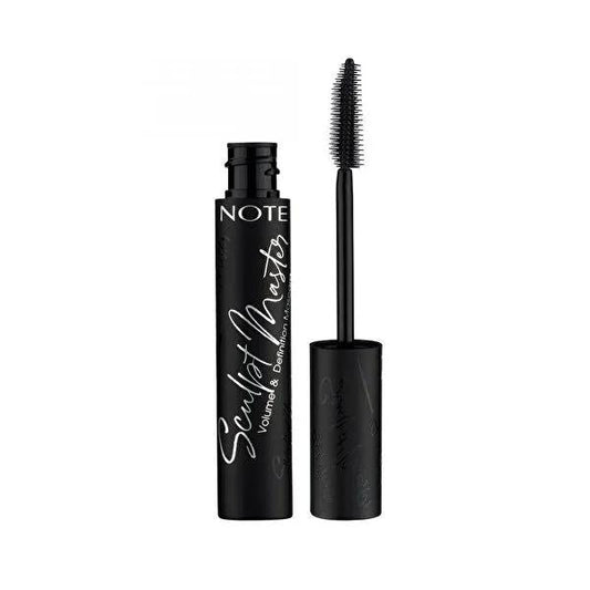 Máscara de pestañas Sculpt Master Deep Black de Note Cosmetics: da volumen, alarga y riza. Efecto de pestañas dramáticas con cepillo de silicona