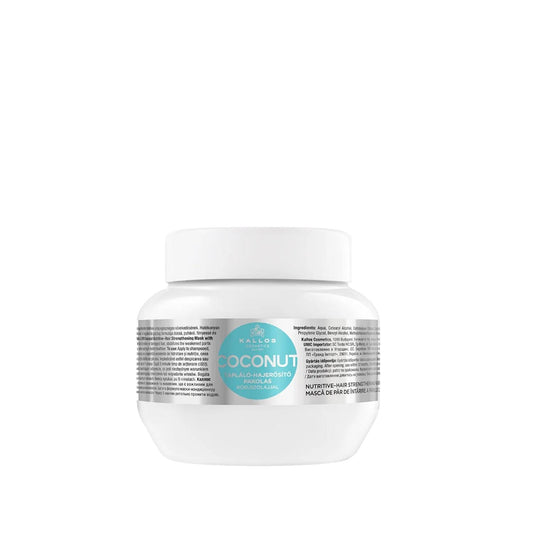 Masque capillaire à la noix de coco Kallos Cosmetics - Nourrissant et fortifiant 275 ml - Soin capillaire à la noix de coco pour cheveux secs