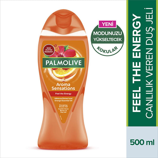 Gel douche et bain énergisant Palmolive Aroma Sensations à l'extrait de fleur d'ambre - Ingrédients naturels, produits de bain parfumés, gel douche énergisant