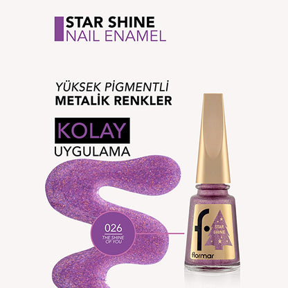 Flormar Star Shine : Vernis à ongles métallique intense - Formule longue tenue et résistante aux éclats - Couleur et brillance éclatantes