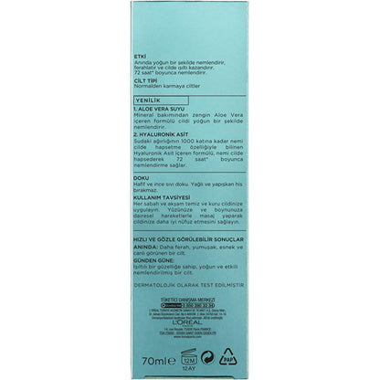Crème visage hydratante L'Oréal Paris à l'aloe vera - Soin hydratant pour peaux sèches à mixtes