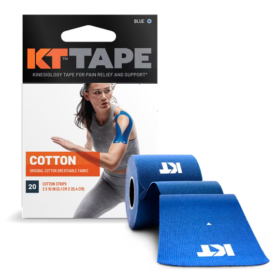 KT Tape Original Cotton Kinesiology Tape, Precut Strips, Blue, 20 Count Supports & Braces Pasteur Pharmacy