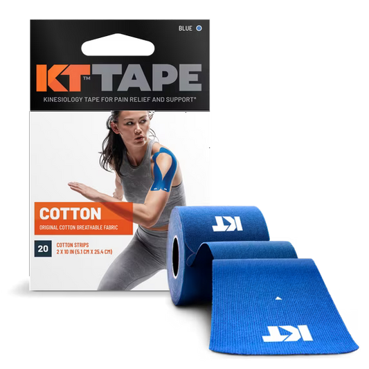 KT Tape Original Cotton Kinesiology Tape, Precut Strips, Blue, 20 Count Supports & Braces Pasteur Pharmacy