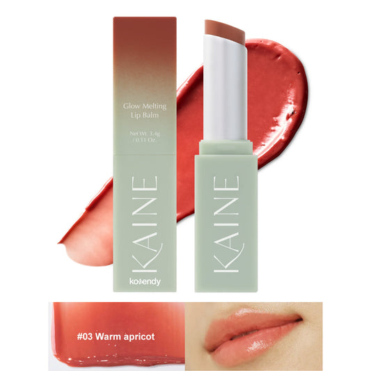 Baume à lèvres fondant Kaine Glow, teinte Warm Apricot, effet brillant 3,7 g