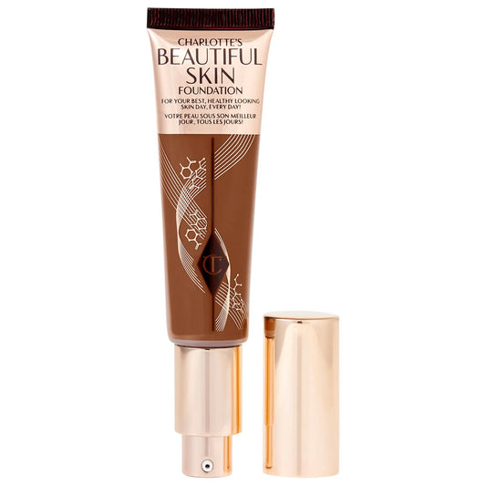 Charlotte Tilbury Fond de teint liquide couvrant moyenne Beautiful Skin à l'acide hyaluronique - Vegan, non testé sur les animaux, tenue 16 heures