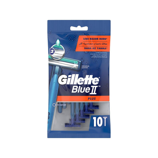 Gillette Blue2 Plus Disposable Razor Blades for Men - Pack of 10, Affordable Shaving Solution