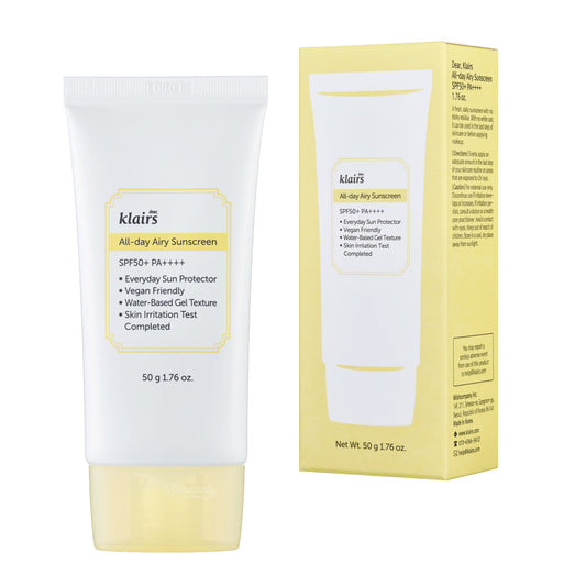 Protector solar Klairs All Day Airy SPF 50+ PA++++ ligero 50g