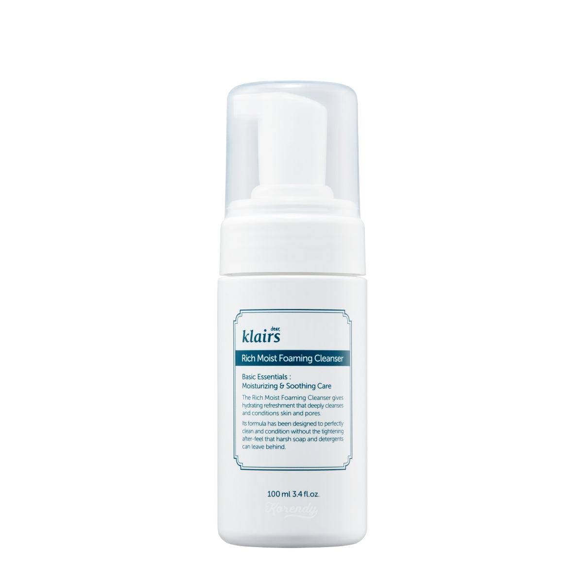 Klairs Rich Moist Foaming Cleanser Gentle Hydrating Wash 100ml