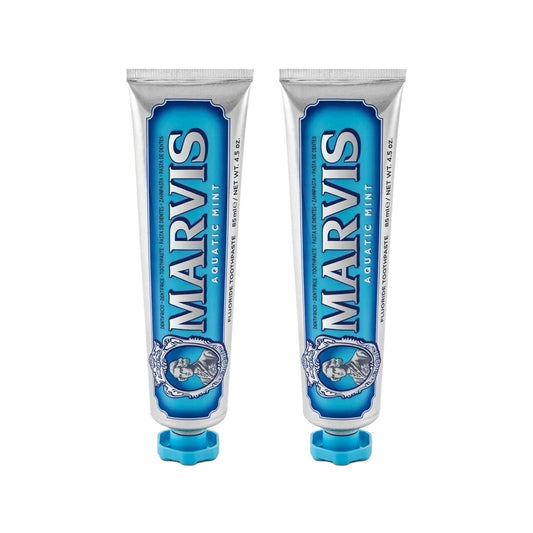 Dentifrice Marvis Menthe Aquatique, lot de 2 - Soin bucco-dentaire premium au goût de menthe rafraîchissante