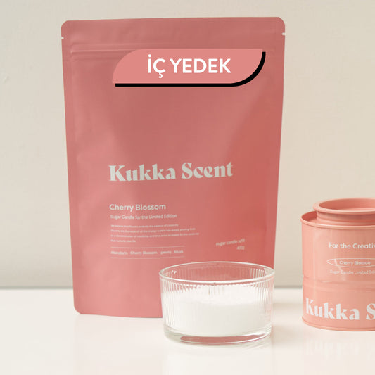 Vela de cera perlada de azúcar con aroma a flor de cerezo Kukka 250 g