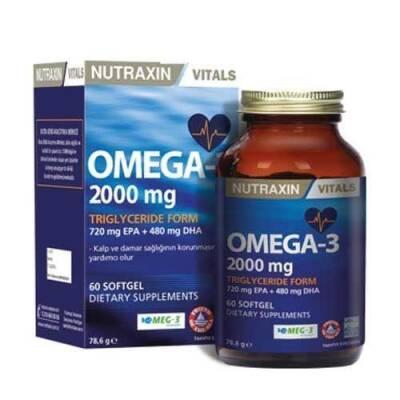 Nutraxin Omega 3 Aceite de Pescado 2000mg - EPA y DHA - 60 Cápsulas Blandas