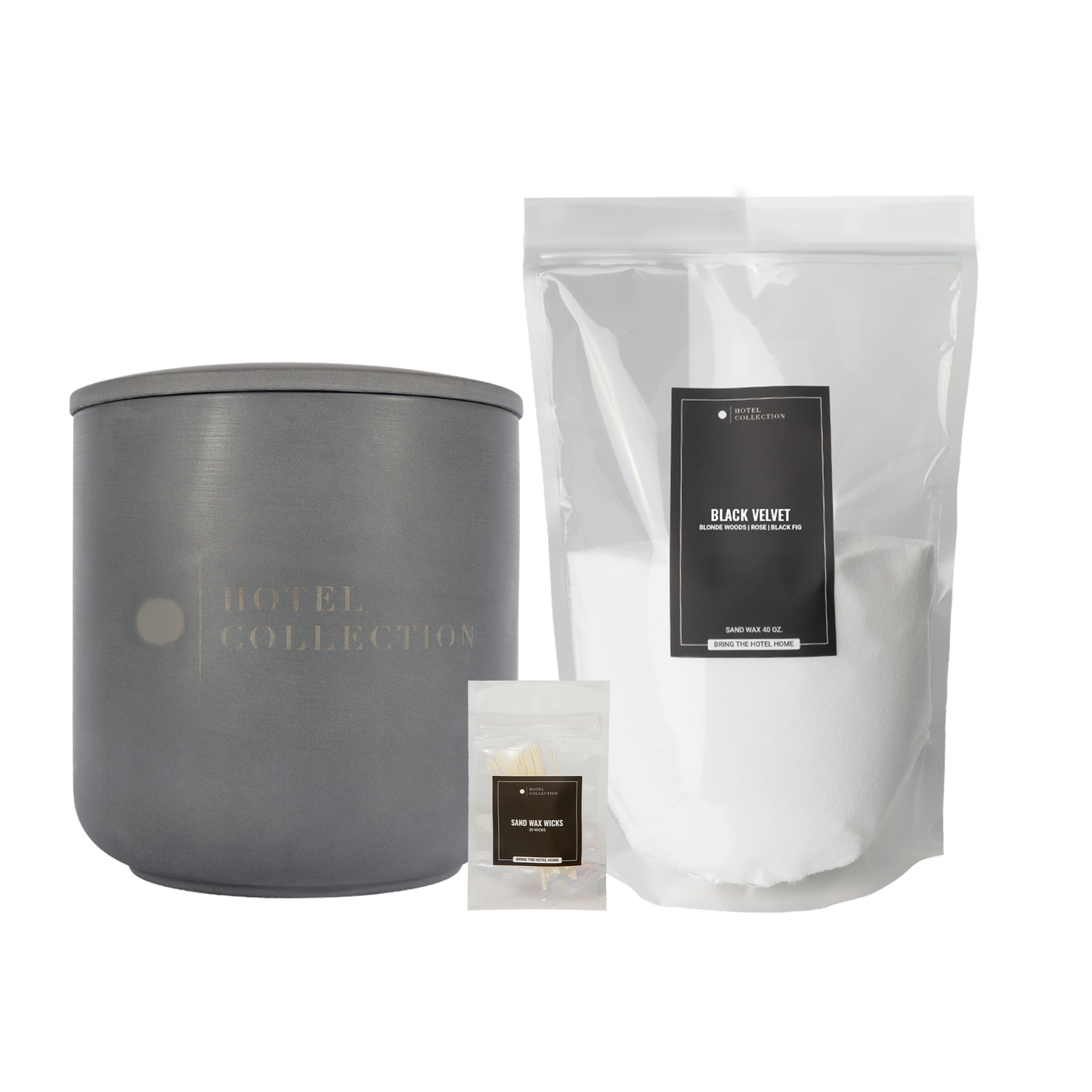Aroma360 Grande Ceramic Candle Sand Wax Set Ceramic Sand Wax Candle Aroma360 Black Velvet Platinum
