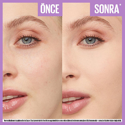 Base de maquillaje Maybelline Super Stay Lumi Matte: 30 horas de cobertura mate satinada y ligera para piel grasa, acabado natural