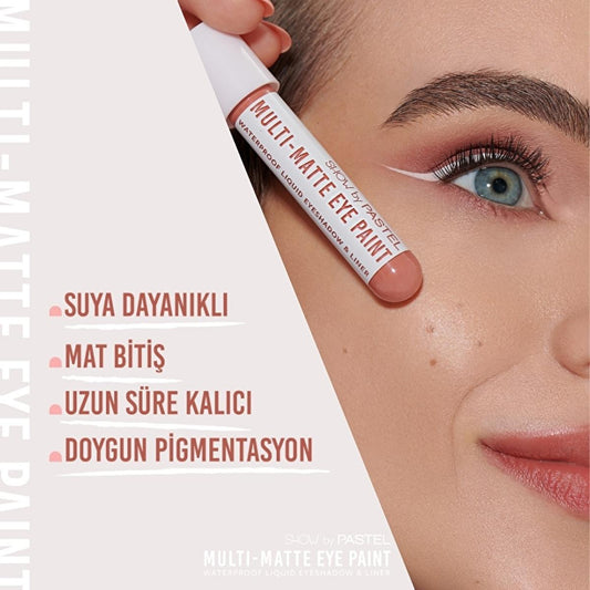 Show by Pastel Waterproof Eyeshadow & Eyeliner Multi-Matte Eye Paint - Long Lasting, Smudge-Proof Makeup for Women