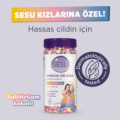 Sesu Boncuk Sir Ağda - Cera depilatoria hipoalergénica con aroma a chicle para piel sensible