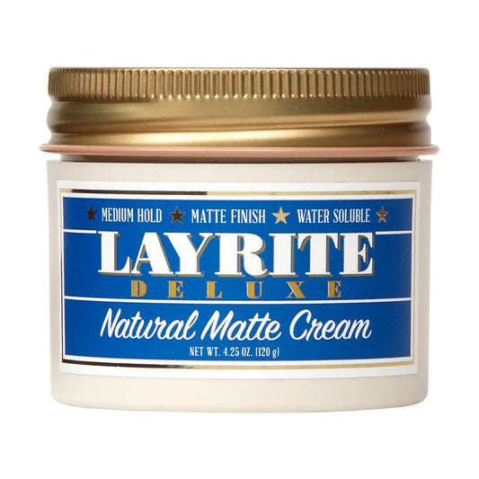 Layrite Deluxe Natural Matte Cream Medium Hold - Matte Finish 4.25oz Hair Styling Cream Pasteur Pharmacy