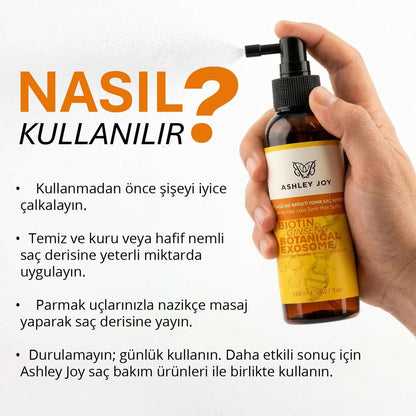 Tónico capilar con exosomas Ashley Joy, spray anticaída 150 ml